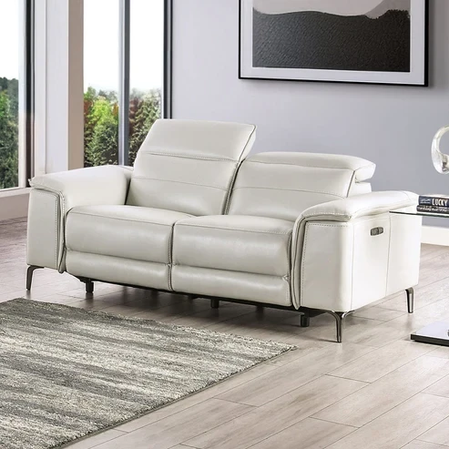 Furniture of America - Ascona Power Loveseat in Light Taupe