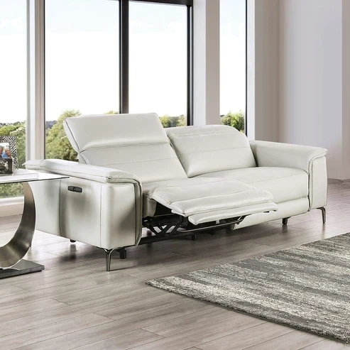 Furniture of America - Ascona Power Sofa in Light Taupe