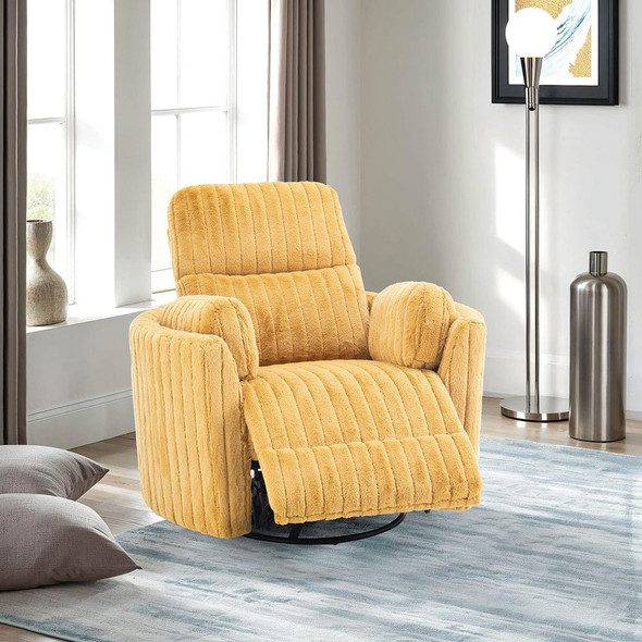 Furniture of America - Belper Power Glider Recliner w/ Swivel in Yellow