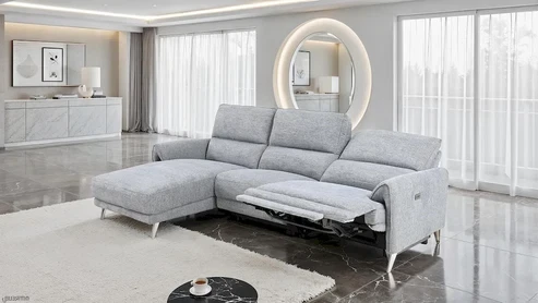 Furniture of America - Brande - Power Sectional, Left Chaise, Gray