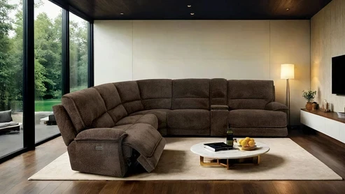 Furniture of America - Damasus Power Sectional in Java