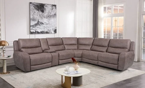 Furniture of America - Demetrius Power Sectional in Slate Brown