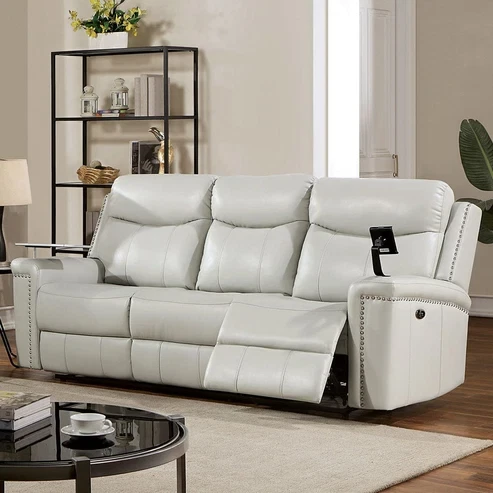 Furniture of America - Florine Power Sofa in Light Gray