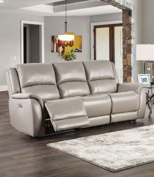 Furniture of America - Gorgius Power Sofa in Light Gray