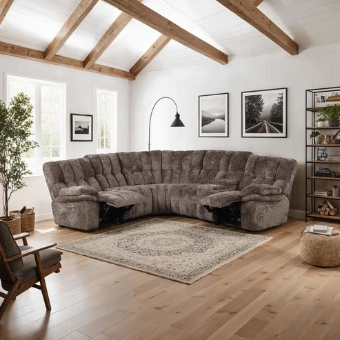 Furniture of America - Hieronymus Power Sectional in Dark Brown