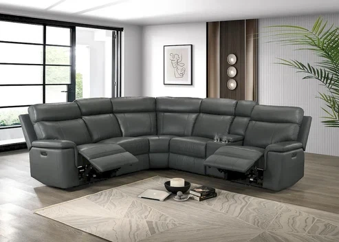 Furniture of America - Oliverus - Power Sectional, Dark Gray