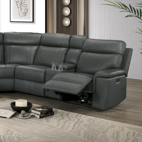 Furniture of America - Oliverus - Power Sectional, Dark Gray