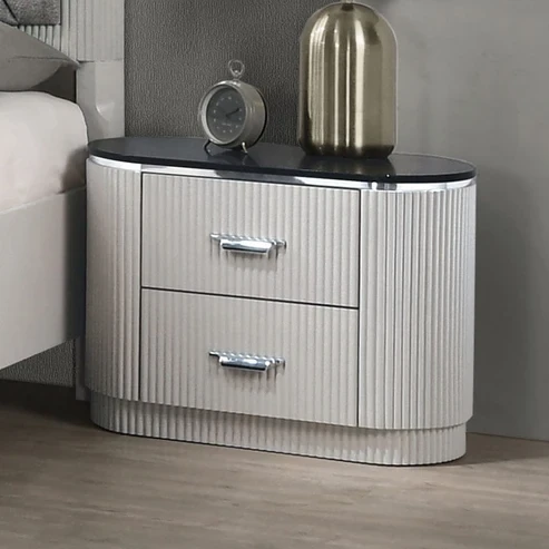 Furniture of America - Aldgate Nightstand in Light Gray