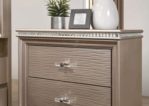 Furniture of America - Allie Nightstand in Rose Gold