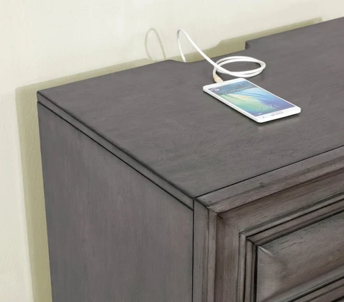Furniture of America - Brandt Nightstand w/ USB in Gray