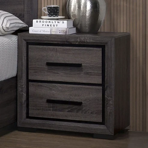 Furniture of America - Conwy Nightstand in Gray