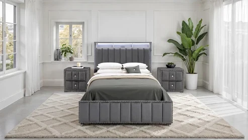 Furniture of America - Farese - Nightstand, Dark Gray