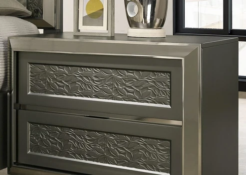 Furniture of America - Leyland Nightstand in Dark Gray