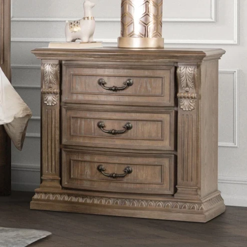 Furniture of America - Sevenoaks Nightstand in Weathered Oak