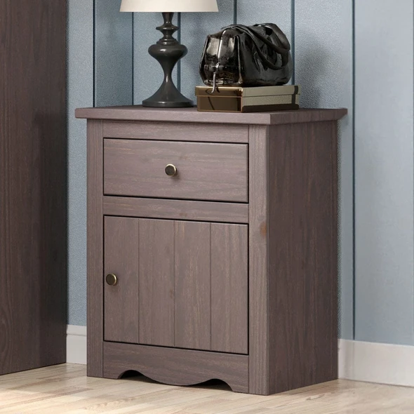 Furniture of America - Stavros Nightstand in Gray