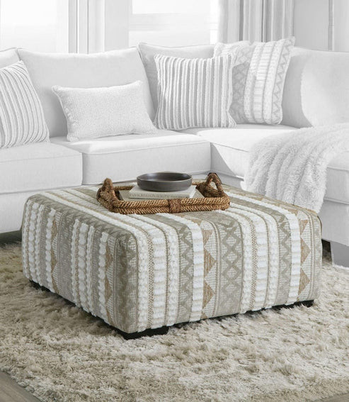 Furniture of America - Clapham Ottoman in Beige/Ivory