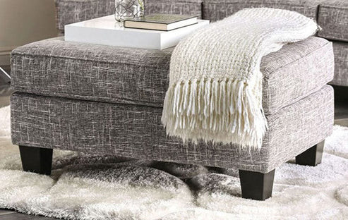 Furniture of America - Pierpont Ottoman in Gray