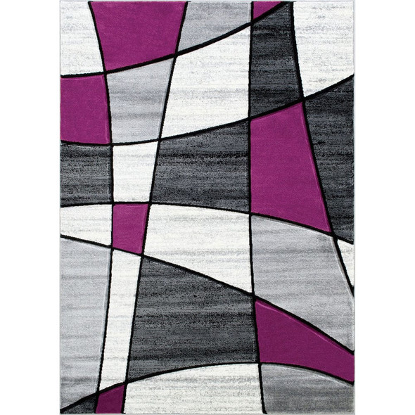 Furniture of America - Niksar 5' X 7' Area Rug in Gray/Purple