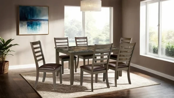 Furniture of America - Adia 7 Pc. Dinning Table Set in Brown