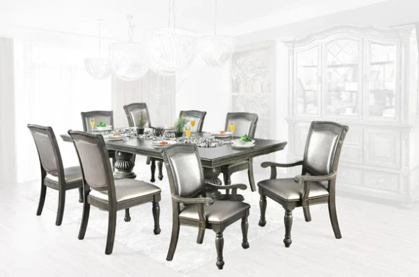 Furniture of America - Alpena 9 Pc. Dining Table Set (2AC+6SC) in Gray