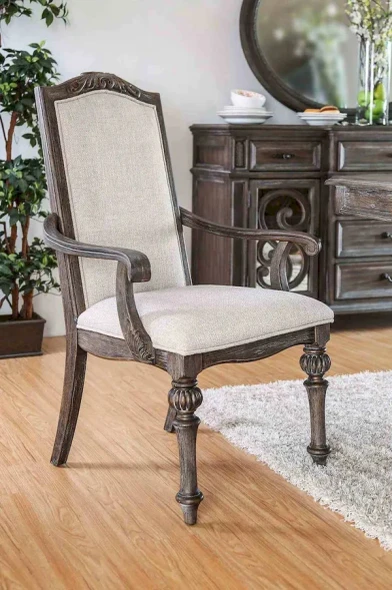 Furniture of America - Arcadia - 6 Pc. Dining Table Set (2AC+4SC)