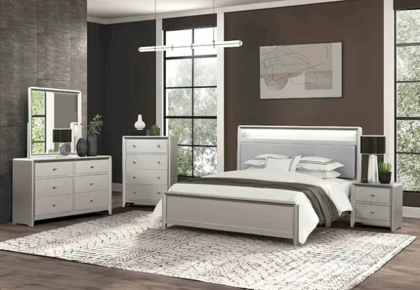 Furniture of America - Bryne - 4 Pc. E.King Bedroom Set w/ Chest - FM7170CPN-EK-5PC-C