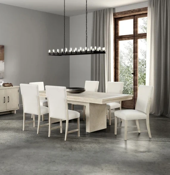 Furniture of America - Hagerman 7 Pc. Dining Table Set in Natural