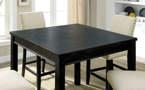 Furniture of America - Kristie 5 Pc. Counter Ht. Table Set in Antique Black