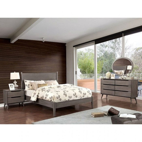 Furniture of America - Lennart 4 Pc. Queen Bedroom Set in Gray