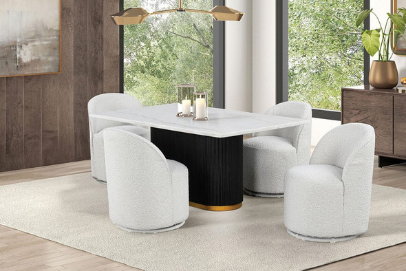 Furniture of America - Morges 5 Pc. Dining Table Set in White