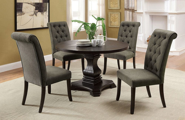 Furniture of America - Nerissa 5 Pc. Dining Table Set in Antique Black/Gray