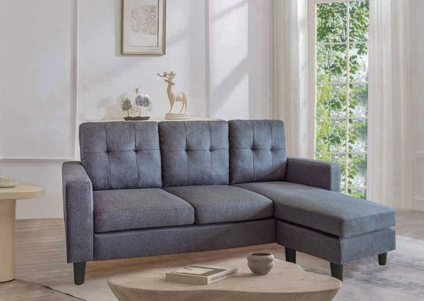 Mellone Grey Reversible Chaise Couch Sofa Sectional
