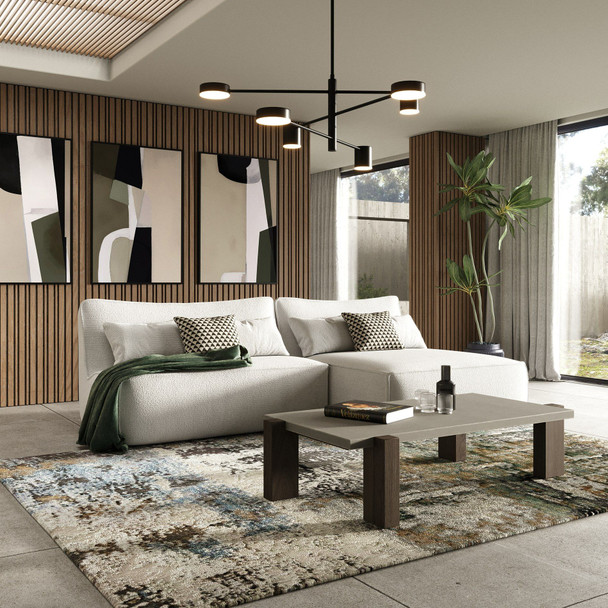 Casa Racine Modern White Fabric Modular Couch Sectional Sofa