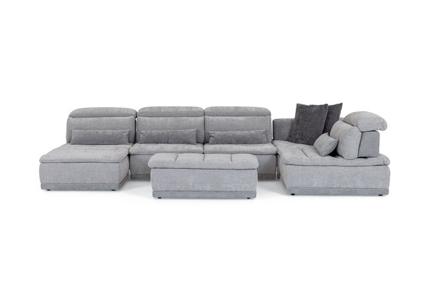 Italian Modern Grey Fabric Modular Sectional Sofa