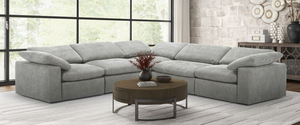 Modern Grey Fabric Sectional Sofa with 3 Power Recliners