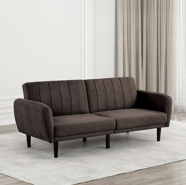 Furniture of America Dark Gray Fabric Couch Sofa Bed FM2900BR