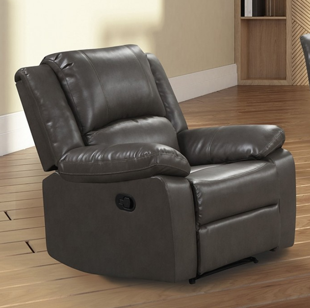 Furniture of America Breathable Leather Gray Recliner NX6008GY-CH