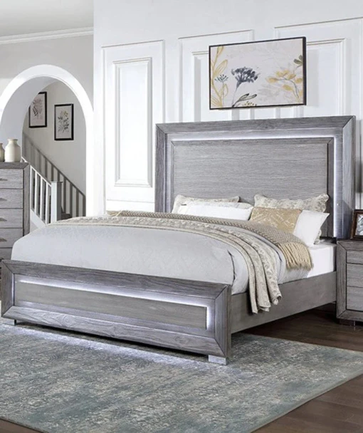 Furniture of America - Raiden Queen Bed in Gray
