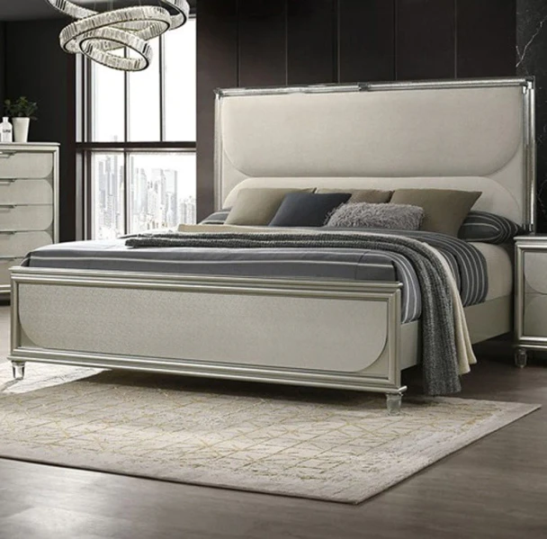 Furniture of America - Sheridan Queen Bed in Dark Walnut/White