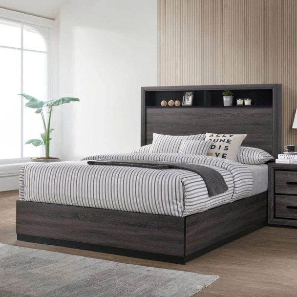 Furniture of America - Conwy E.King Bed in Gray