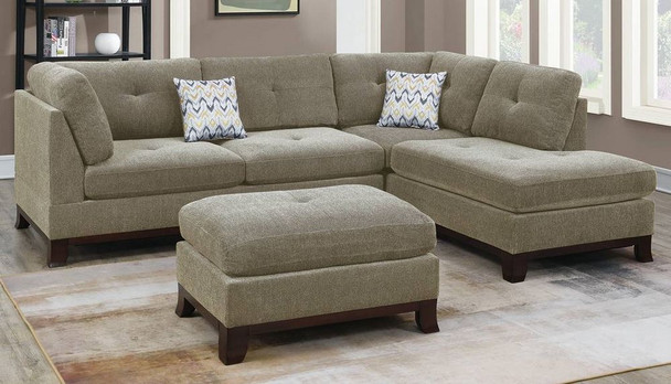 Camel Chenille Fabric Modular Sofa Sectional Couch