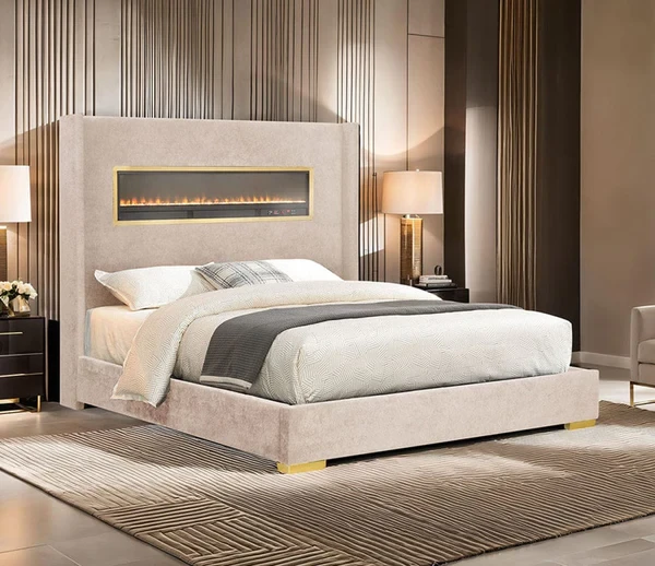 Furniture of America - Danvers E.King Bed in Beige