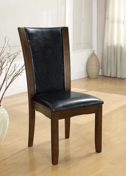 Furniture of America - Manhattan Side Chair in Dark Cherry/Brown
