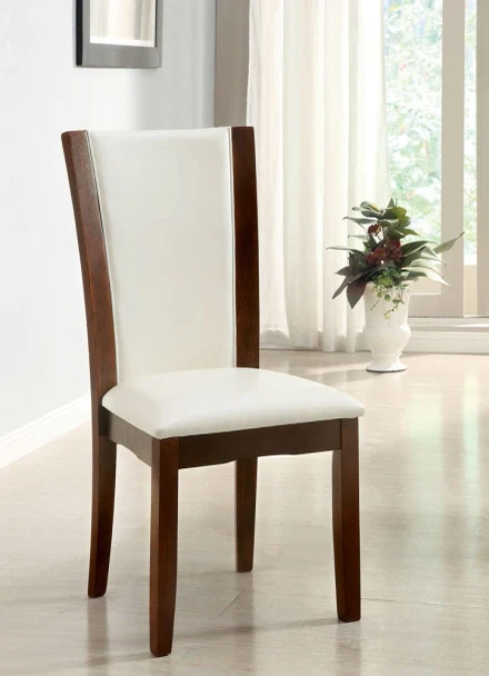 Furniture of America - Manhattan Side Chair in Dark Cherry/White