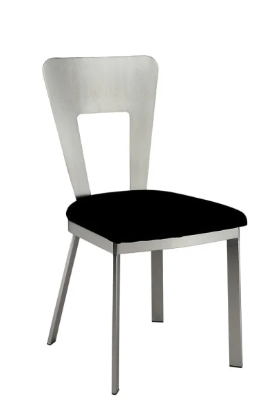 Furniture of America - Nova Side Chair Set of 2 in Silver/Black