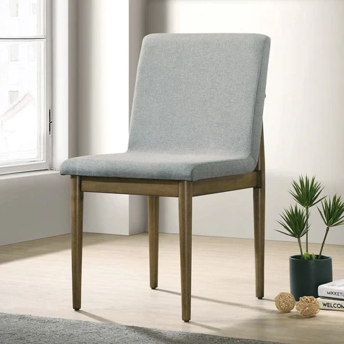Furniture of America - St Gallen Side Chair Set of 2 in Natural Tone/Light Gray