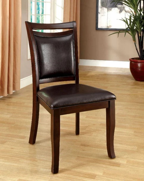 Furniture of America - Woodside Side Chair Set of 2 in Dark Cherry/Espresso