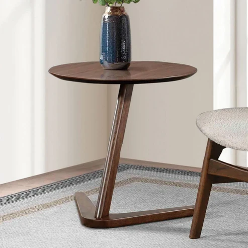Furniture of America - Spiez 2Pc Accent Set (Chair + Side Table) in Walnut