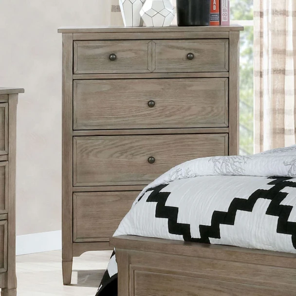 Furniture of America - Vevey Chest in Wire-Brushed Warm Gray