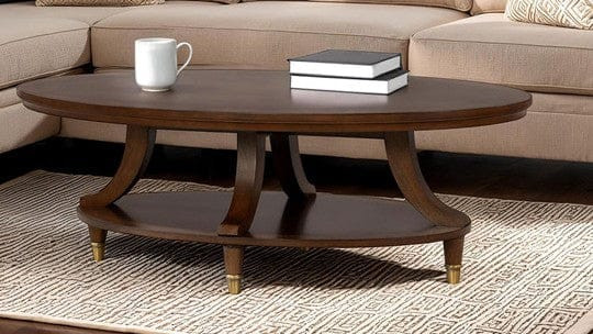 Furniture of America - Westerham Oval Cocktail Table in Dark Cherry
